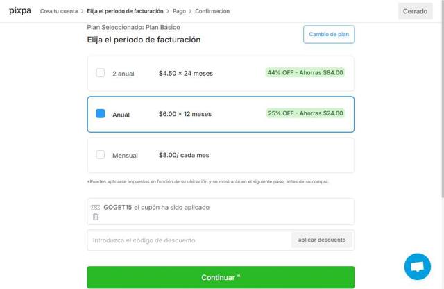 Pixpa checkout page showing Pixpa discount code box | Screenshot taken by SimplyCodes community member on Aug 21, 2025