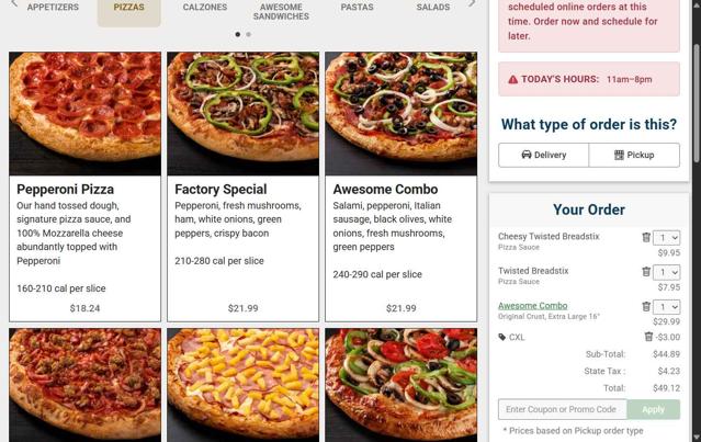 Pizza Factory checkout page showing Pizza Factory coupon code box | Screenshot taken by SimplyCodes community member on Sep 5, 2025