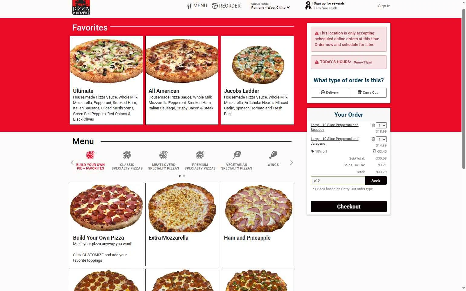 Pizza Pirates checkout page showing Pizza Pirates coupon code box | Screenshot taken by SimplyCodes community member on Dec 26, 2025