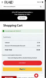 TRACIE123 coupon verification screenshot