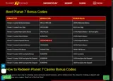 Planet 7 Casino coupon verification screenshot