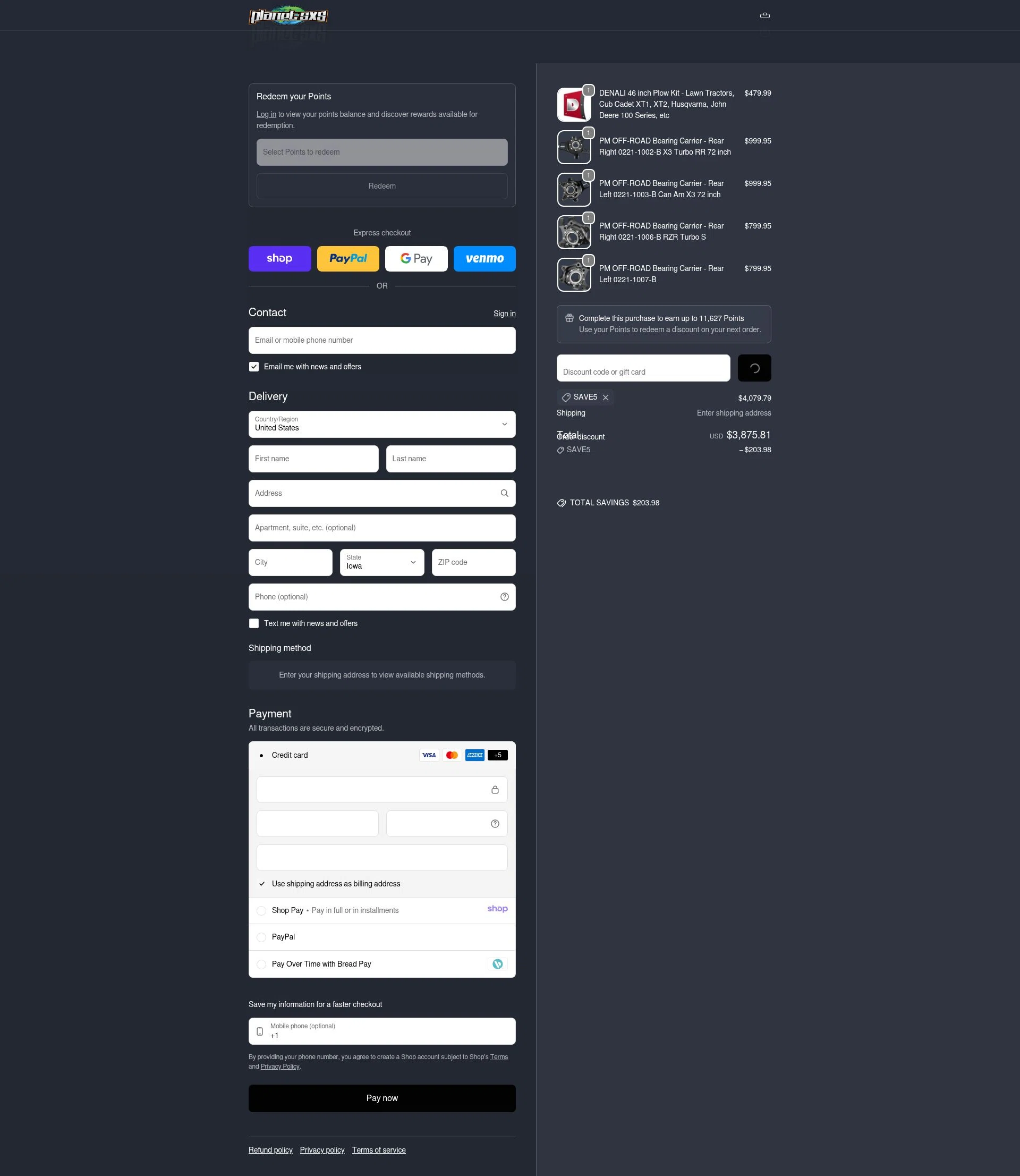 Planet SxS checkout page showing Planet SxS discount code box | Screenshot taken by SimplyCodes community member on Jan 18, 2026