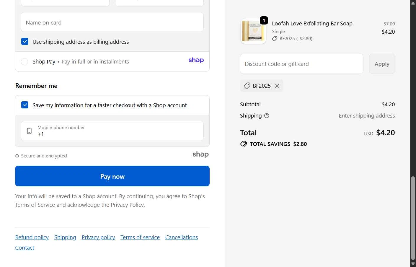 Plantlife checkout page showing Plantlife discount code box | Screenshot taken by SimplyCodes community member on Nov 13, 2025