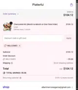 WELCOME5 coupon verification screenshot