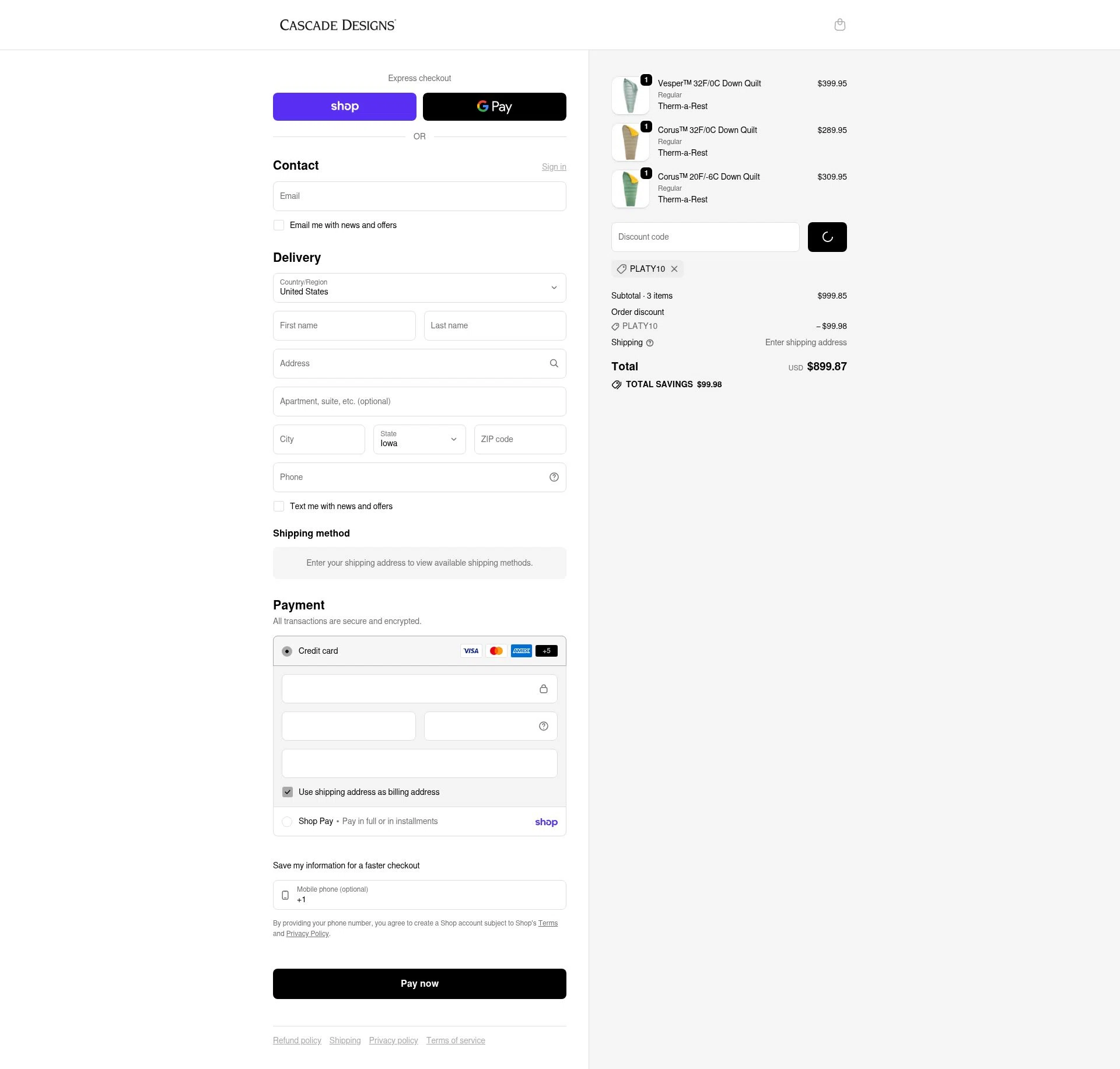 Platypus checkout page showing Platypus promo code box | Screenshot taken by SimplyCodes community member on Feb 5, 2026