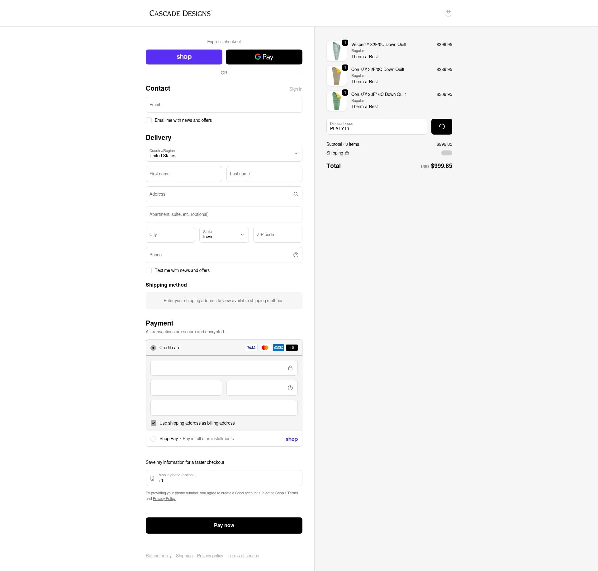 Platypus checkout page showing Platypus promo code box | Screenshot taken by SimplyCodes community member on Feb 18, 2026