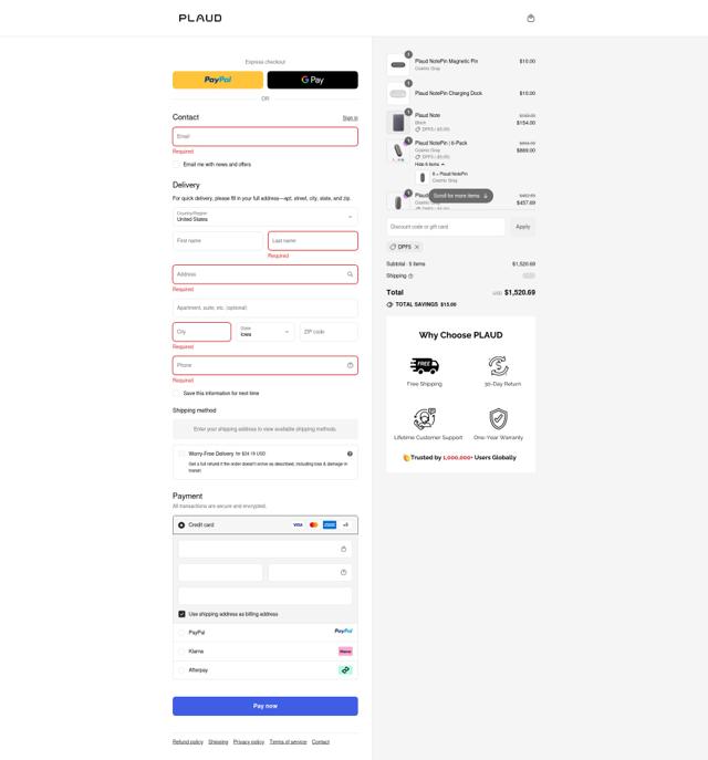 Plaud.ai  checkout page showing Plaud.ai  discount code box | Screenshot taken by SimplyCodes community member on Sep 13, 2025