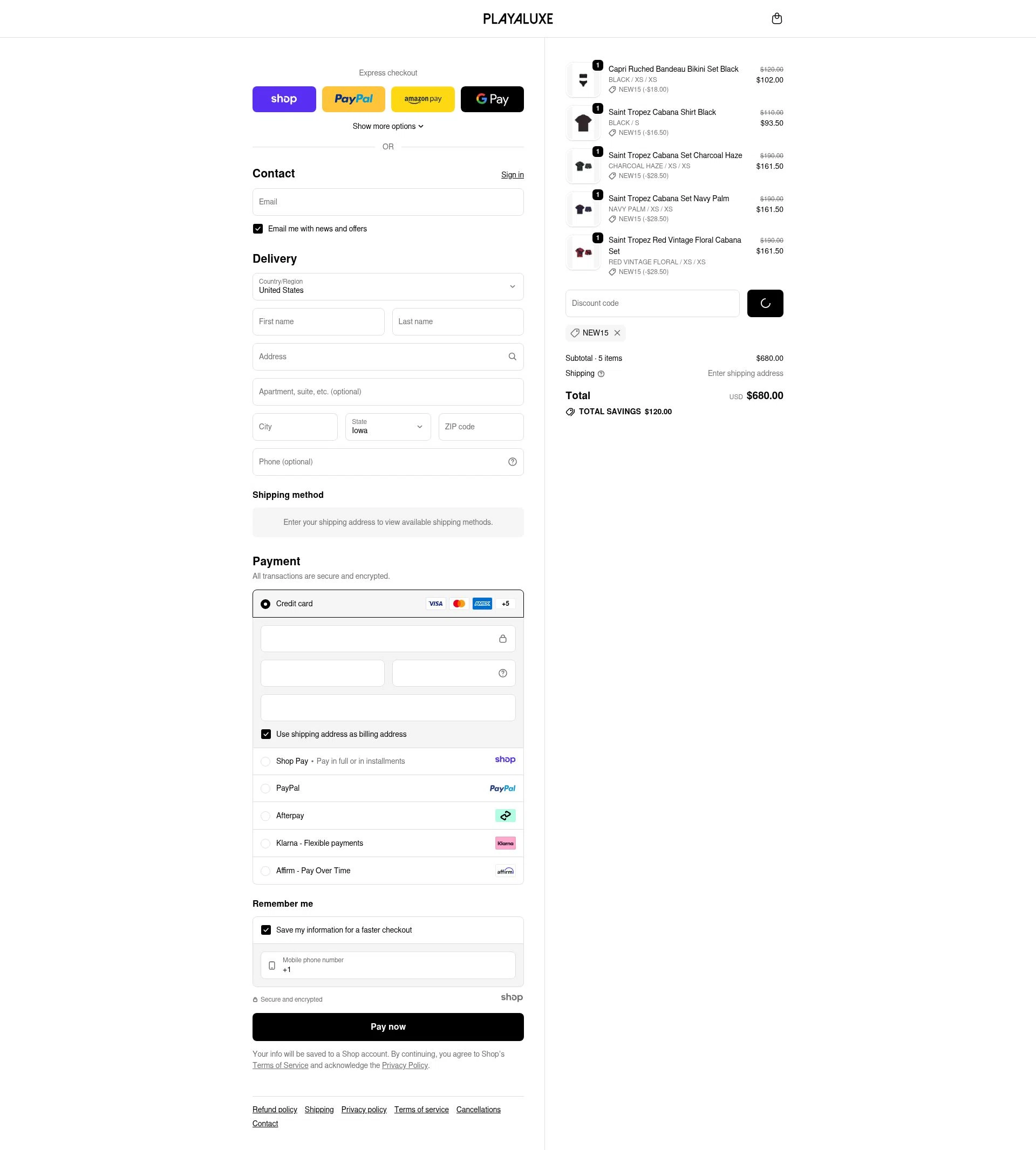 PLAYALUXE checkout page showing PLAYALUXE promo code box | Screenshot taken by SimplyCodes community member on Dec 23, 2025