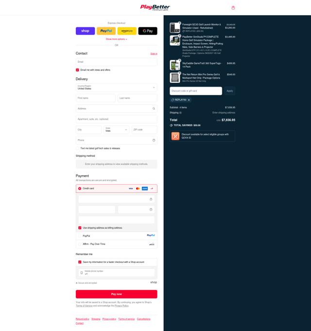 PlayBetter.com checkout page showing PlayBetter.com discount code box | Screenshot taken by SimplyCodes community member on Sep 14, 2025