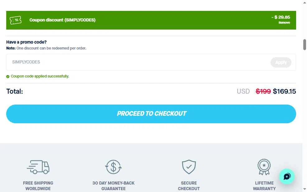 Playermaker checkout page showing Playermaker promo code box | Screenshot taken by SimplyCodes community member on Jun 10, 2025