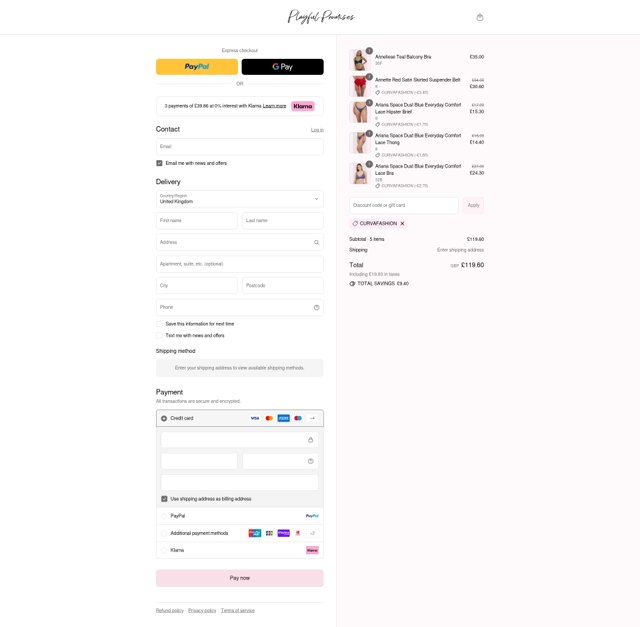 Playful Promises checkout page showing Playful Promises discount code box | Screenshot taken by SimplyCodes community member on Sep 3, 2025