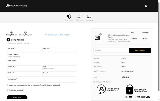 PlayMakar checkout page showing PlayMakar promo code box | Screenshot taken by SimplyCodes community member on May 20, 2025