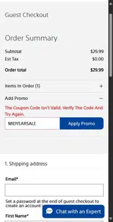 Playstation coupon verification screenshot