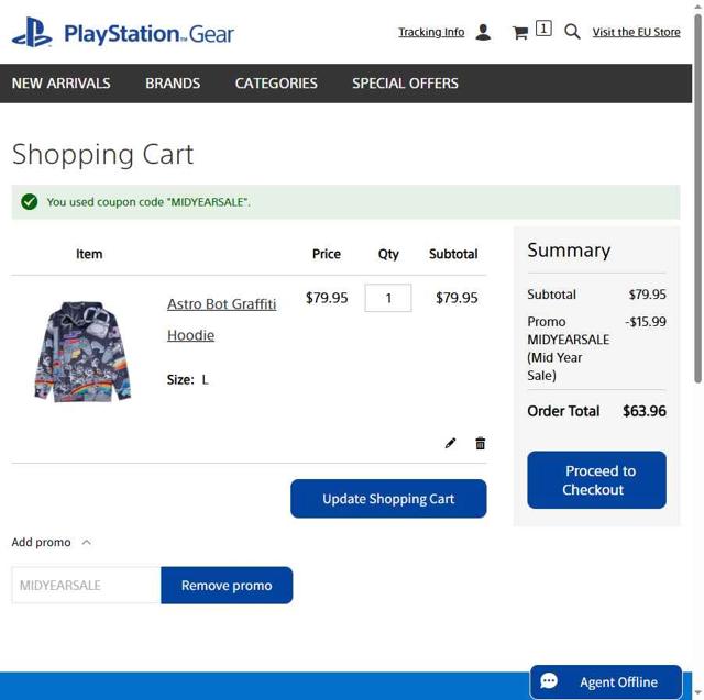 Playstation checkout page showing Playstation discount code box | Screenshot taken by SimplyCodes community member on Jul 28, 2025