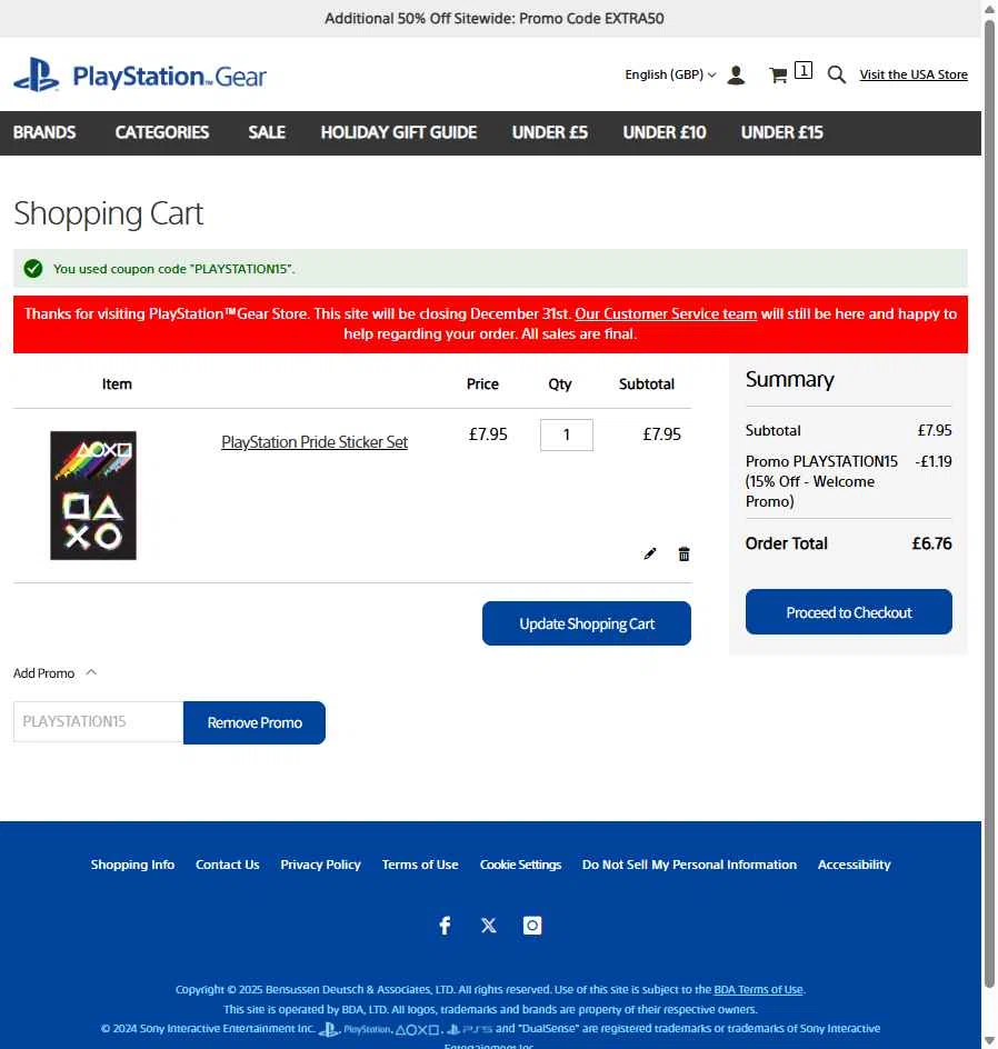 Playstation checkout page showing Playstation discount code box | Screenshot taken by SimplyCodes community member on Dec 13, 2025