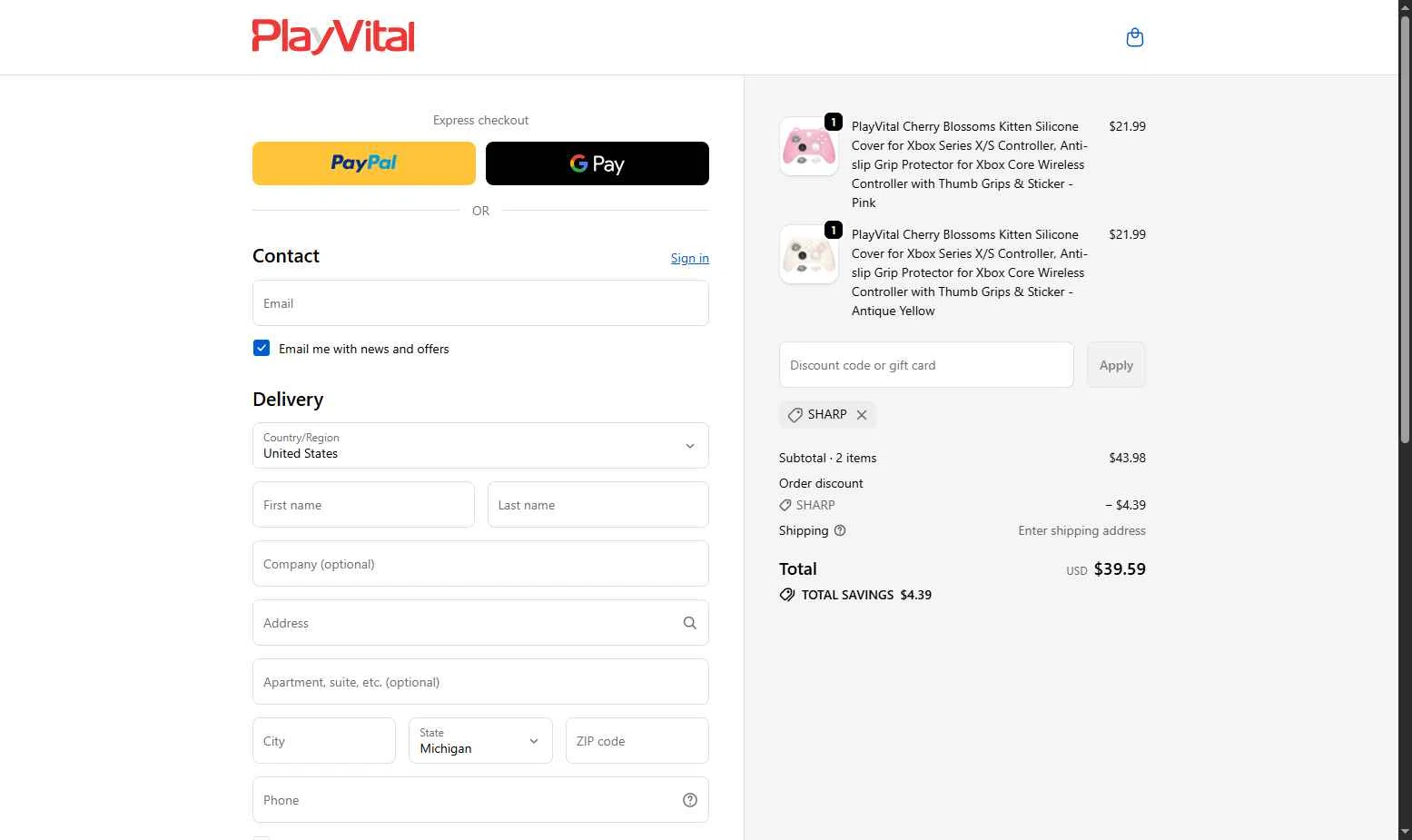 PlayVital checkout page showing PlayVital promo code box | Screenshot taken by SimplyCodes community member on Feb 4, 2026