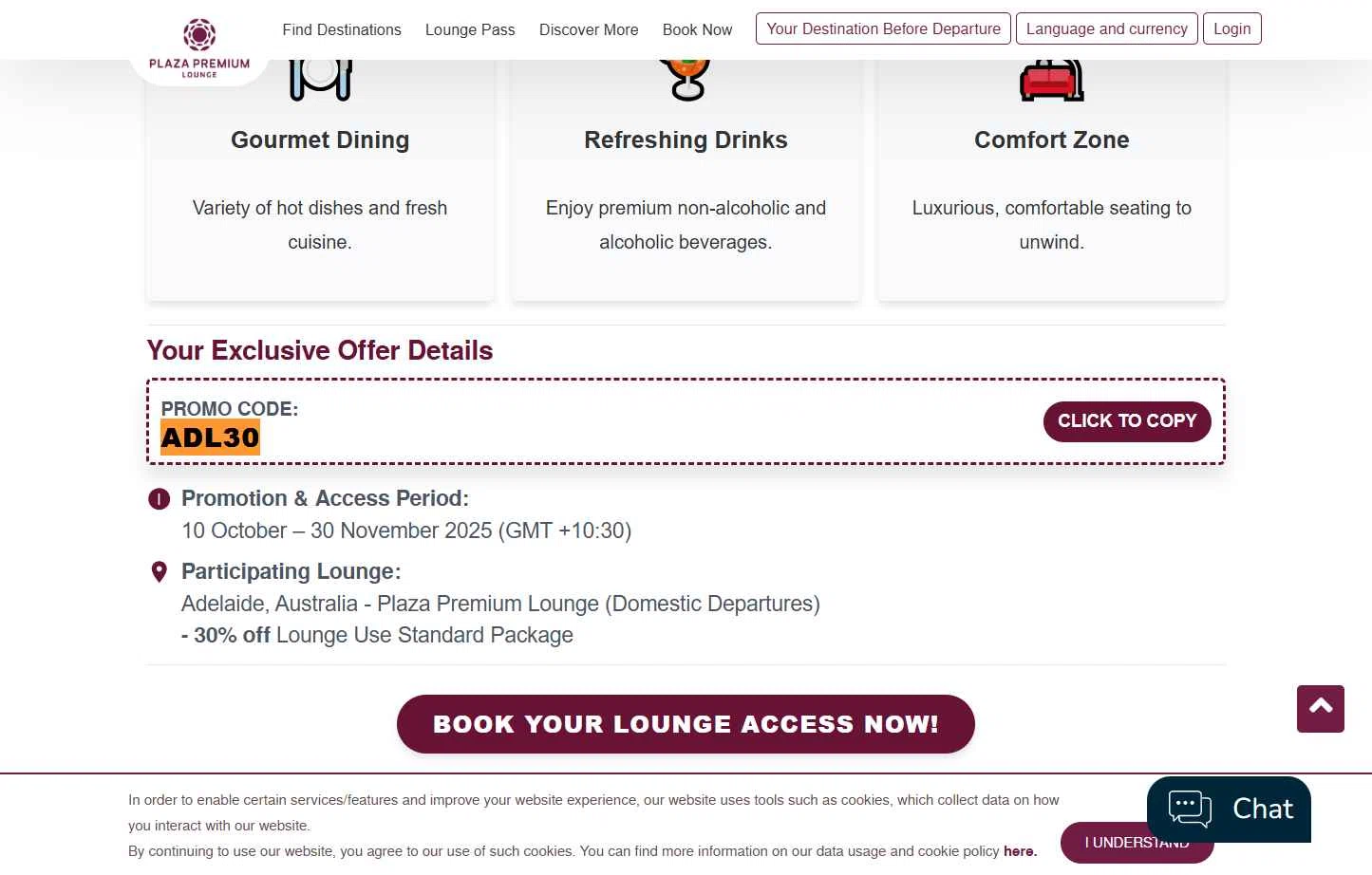 Plaza Premium Lounge checkout page showing Plaza Premium Lounge promo code box | Screenshot taken by SimplyCodes community member on Nov 8, 2025