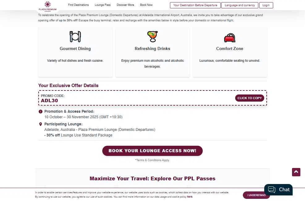 Plaza Premium Lounge checkout page showing Plaza Premium Lounge promo code box | Screenshot taken by SimplyCodes community member on Nov 20, 2025