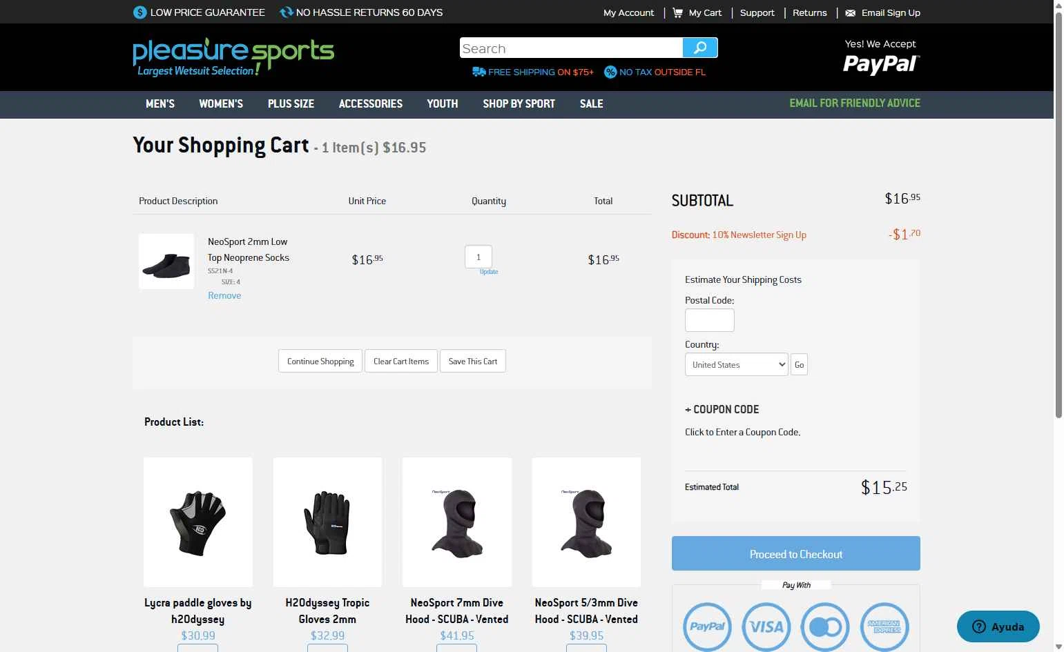Pleasure Sports checkout page showing Pleasure Sports coupon code box | Screenshot taken by SimplyCodes community member on Dec 27, 2025