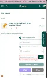 Plenish coupon verification screenshot