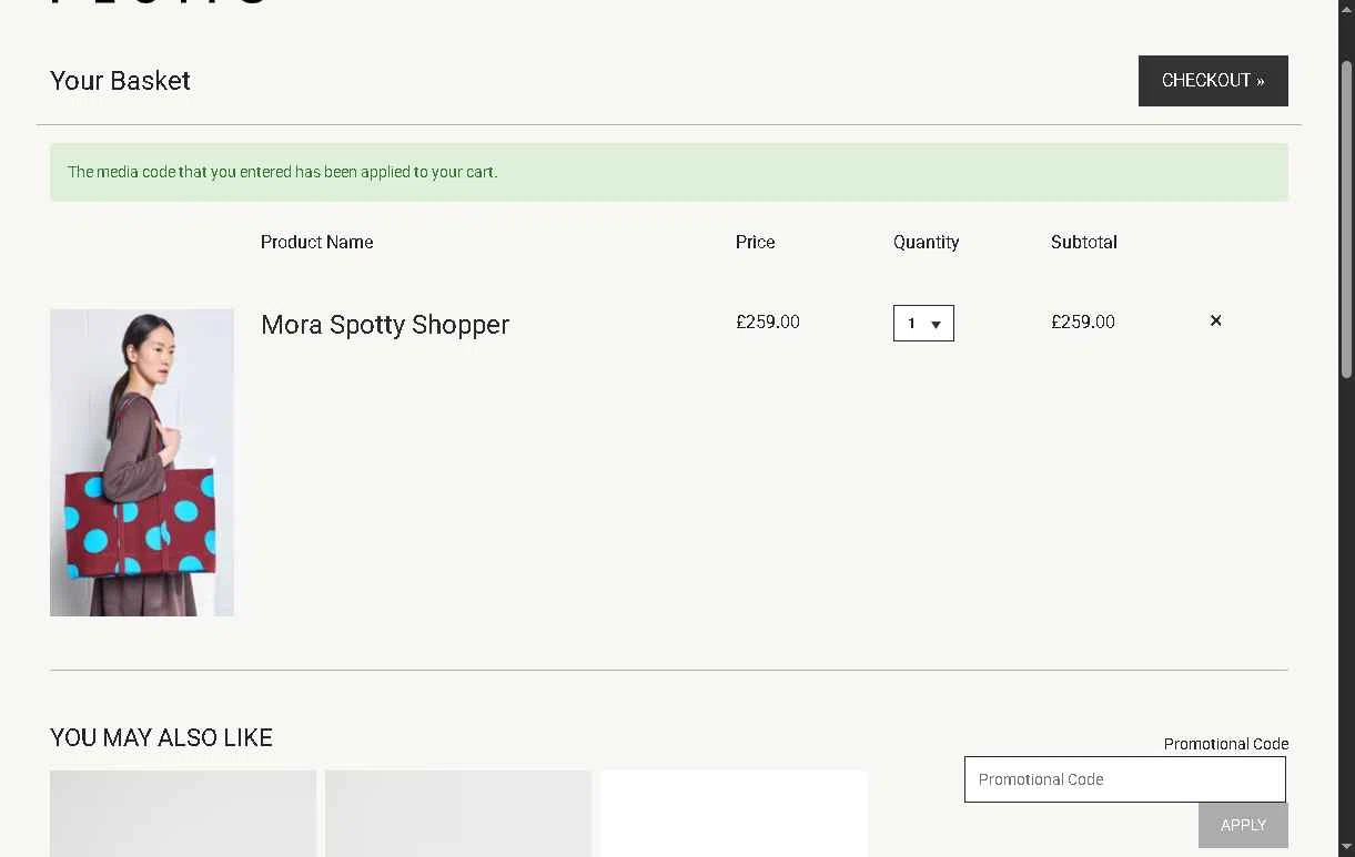 Plümo checkout page showing Plümo promo code box | Screenshot taken by SimplyCodes community member on Dec 4, 2025