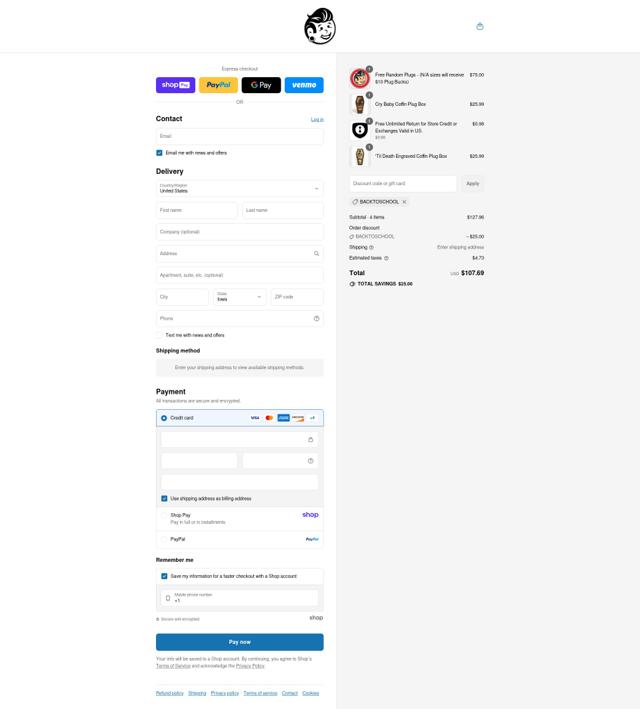 Plug Your Holes checkout page showing Plug Your Holes discount code box | Screenshot taken by SimplyCodes community member on Aug 14, 2025