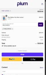 WELCOME10 coupon verification screenshot