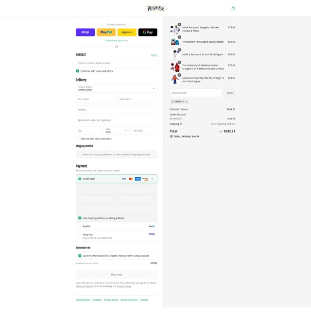 Plushible checkout page showing Plushible discount code box | Screenshot taken by SimplyCodes community member on Aug 31, 2025