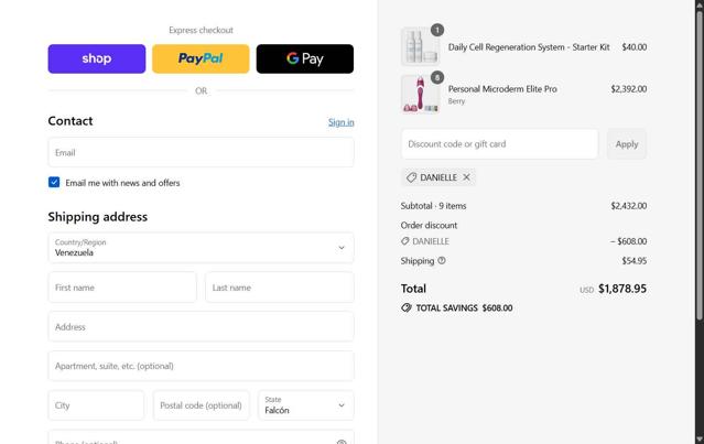 PMD Beauty checkout page showing PMD Beauty promo code box | Screenshot taken by SimplyCodes community member on Sep 14, 2025