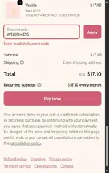 POCA coupon verification screenshot