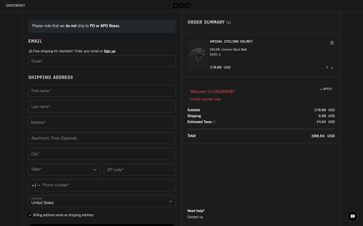Verification screenshot for 14% Off Storewide at POC Sports - 21d ago