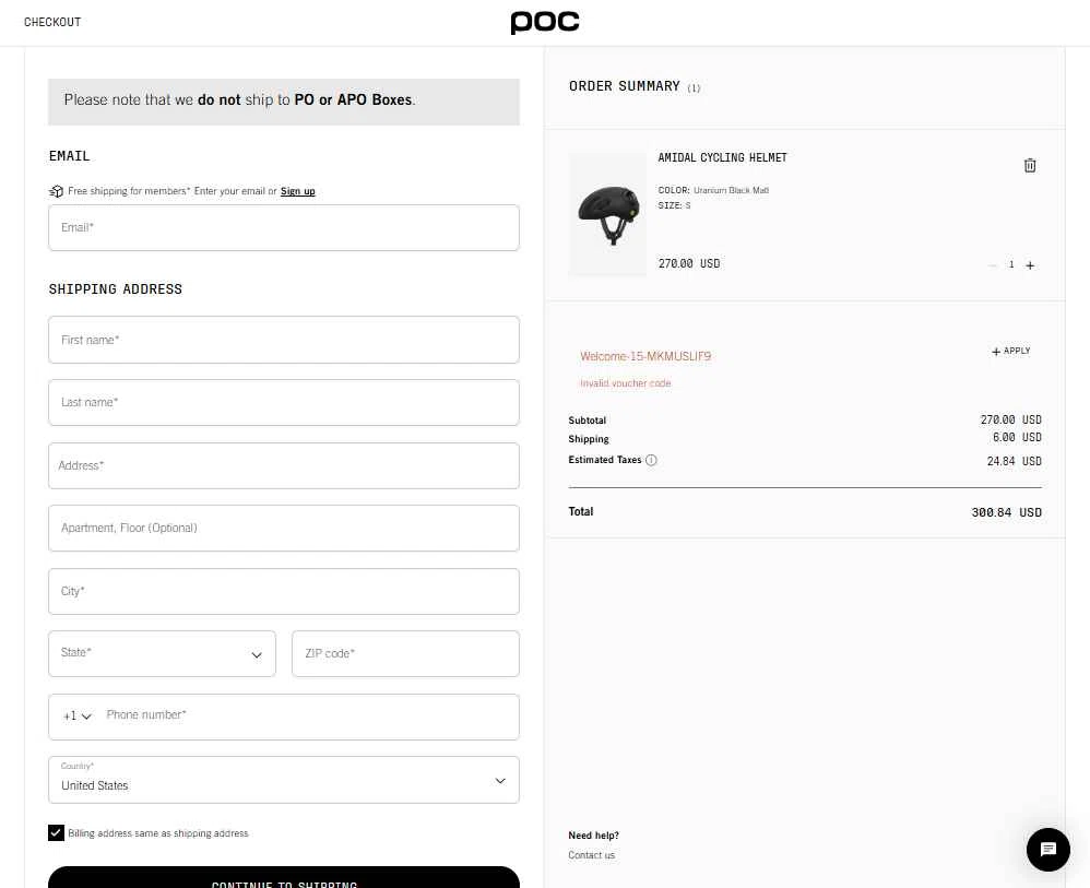 Verification screenshot for 15% Off Storewide at POC Sports - 29d ago
