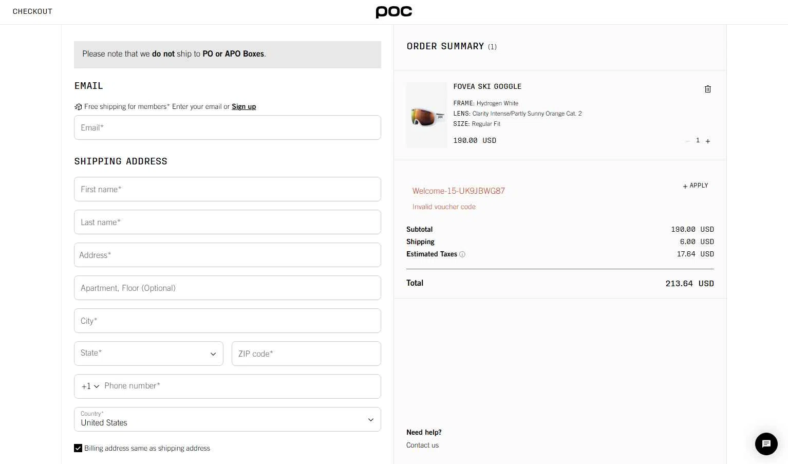 Verification screenshot for 14% Off Storewide at POC Sports - 21d ago