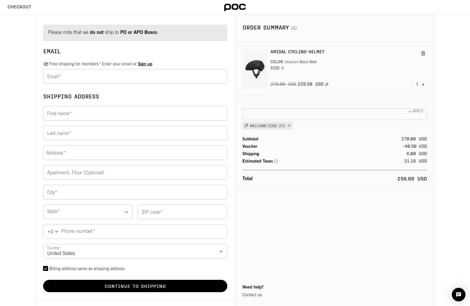 Verification screenshot for 15% Off Storewide at POC Sports - 51d ago