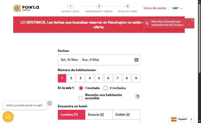 Point A Hotels checkout page showing Point A Hotels discount code box | Screenshot taken by SimplyCodes community member on May 10, 2025