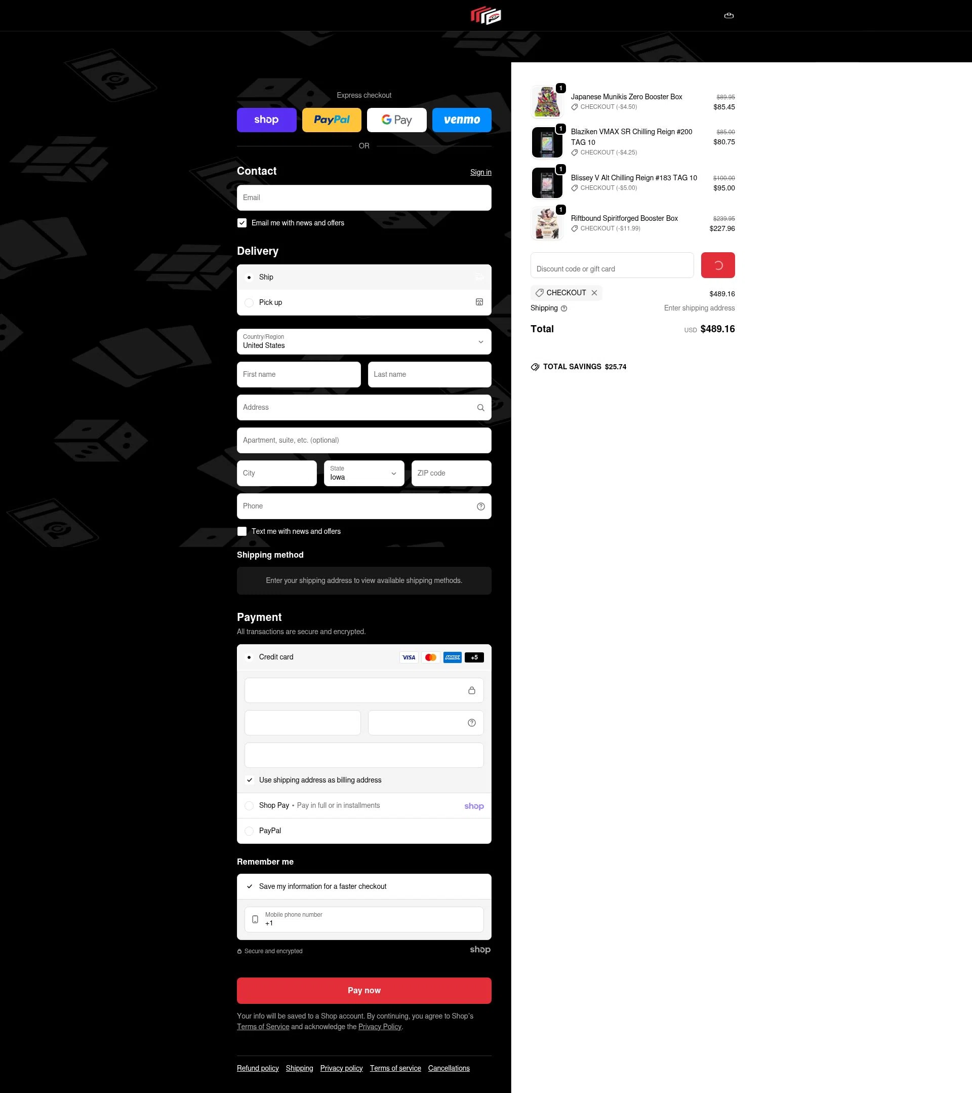 Poke Collect checkout page showing Poke Collect promo code box | Screenshot taken by SimplyCodes community member on Jan 29, 2026