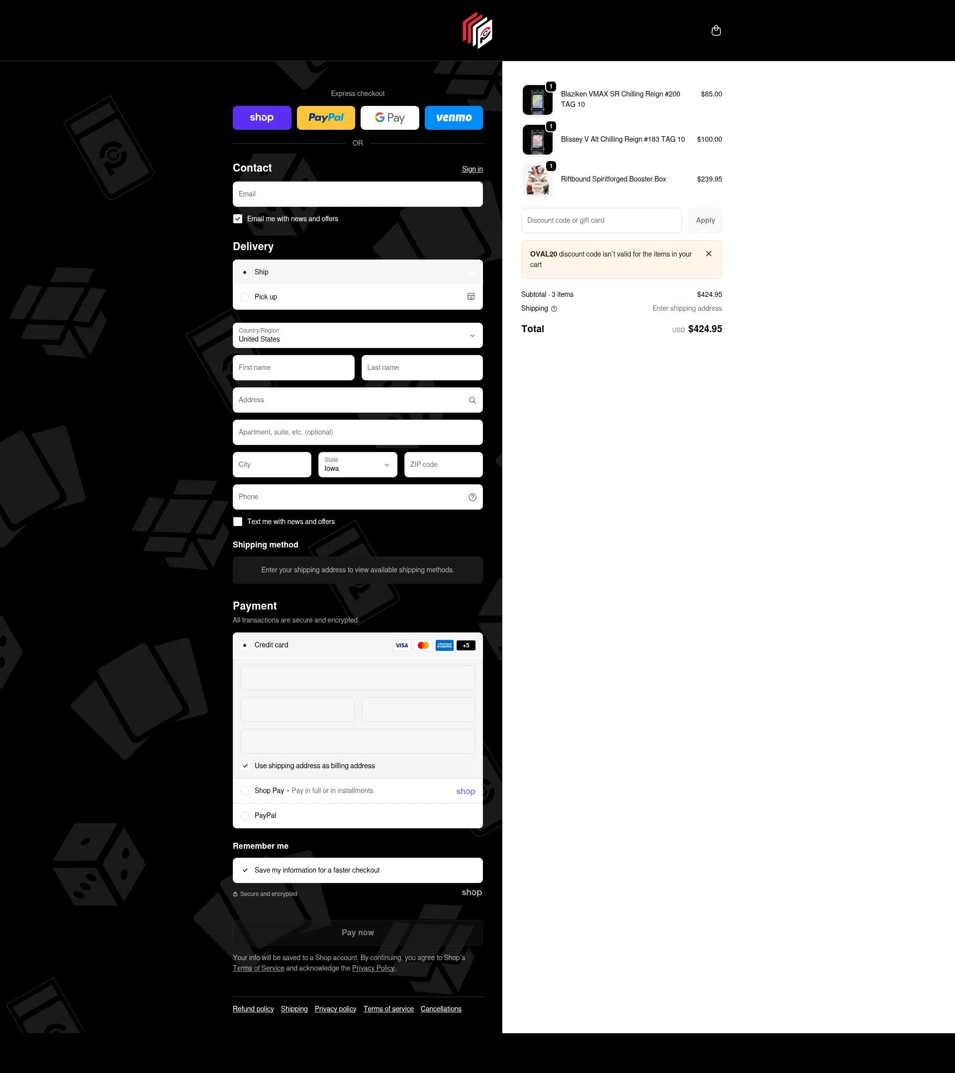 Poke Collect checkout page showing Poke Collect promo code box | Screenshot taken by SimplyCodes community member on Jan 24, 2026