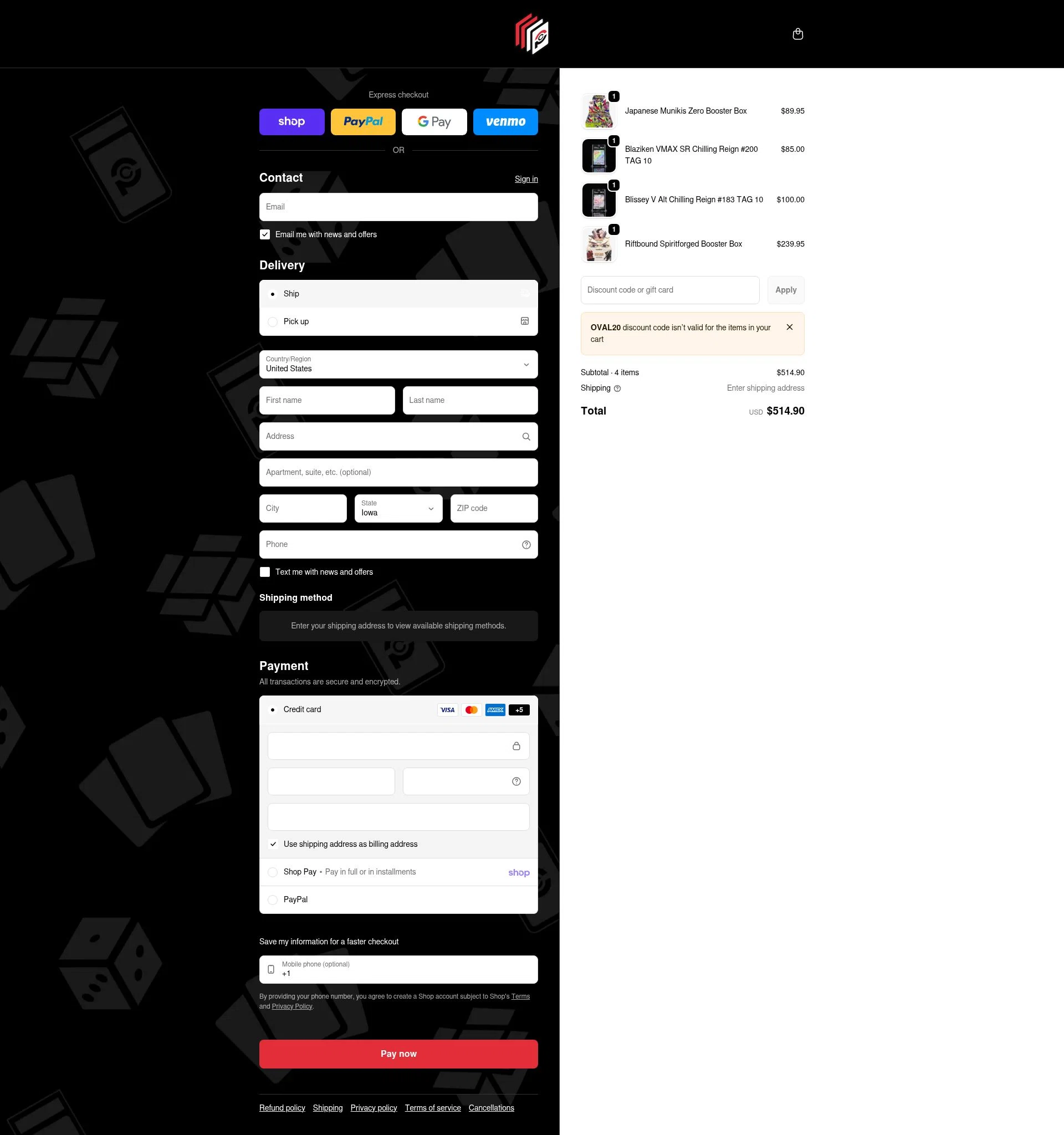 Poke Collect checkout page showing Poke Collect promo code box | Screenshot taken by SimplyCodes community member on Feb 2, 2026