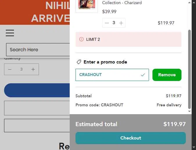Pokene checkout page showing Pokene promo code box | Screenshot taken by SimplyCodes community member on Feb 3, 2026