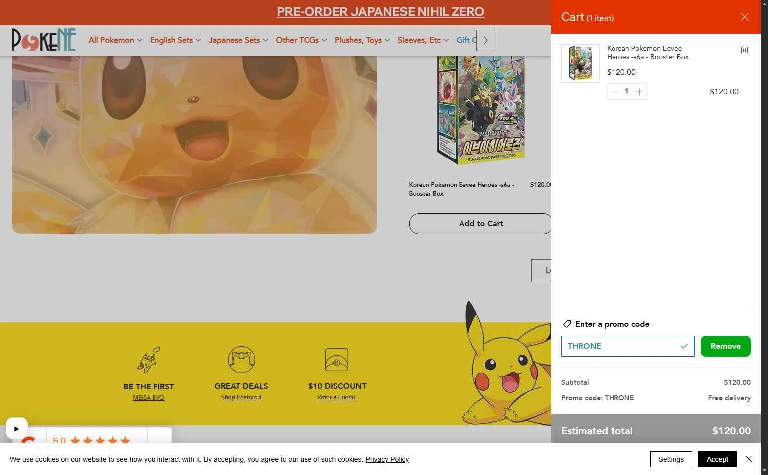 Pokene checkout page showing Pokene promo code box | Screenshot taken by SimplyCodes community member on Jan 24, 2026