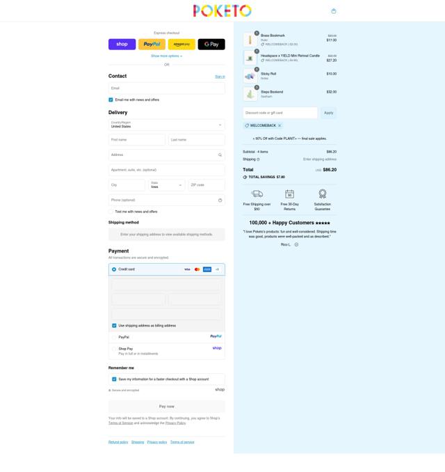 POKETO checkout page showing POKETO promo code box | Screenshot taken by SimplyCodes community member on Sep 14, 2025