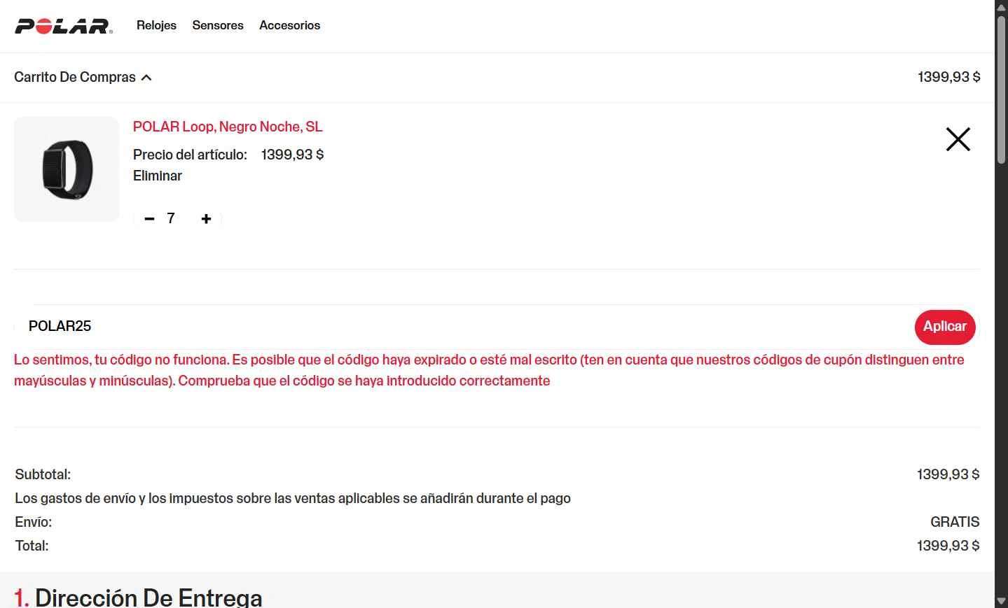 Verification screenshot for Save on Select Items at Polar - 3mo ago