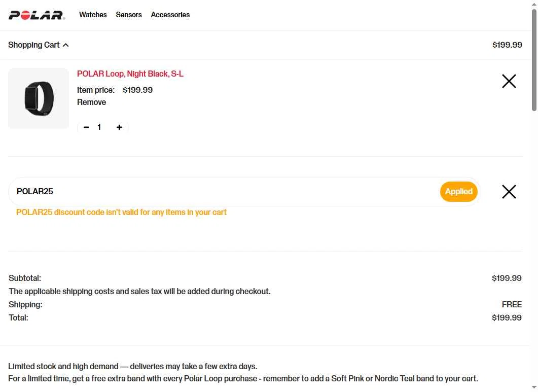 Polar checkout page showing Polar coupon code box | Screenshot taken by SimplyCodes community member on Feb 12, 2026
