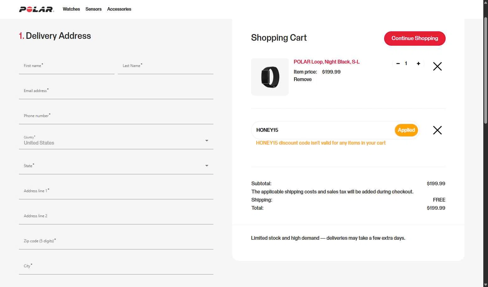 Polar checkout page showing Polar coupon code box | Screenshot taken by SimplyCodes community member on Jan 20, 2026