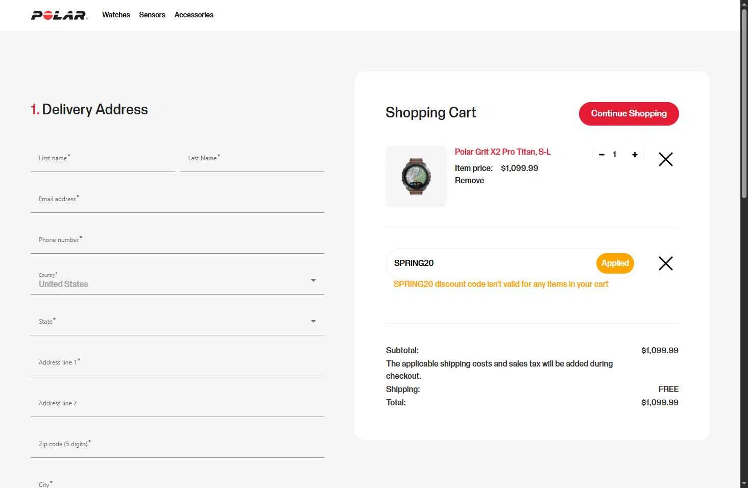 Polar checkout page showing Polar coupon code box | Screenshot taken by SimplyCodes community member on Dec 18, 2025
