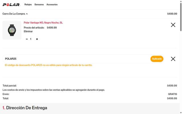 Polar checkout page showing Polar coupon code box | Screenshot taken by SimplyCodes community member on Sep 25, 2025