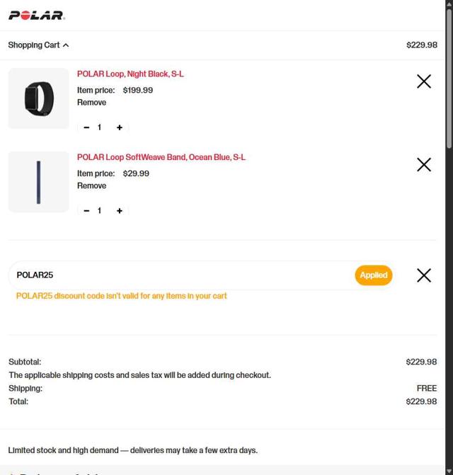 Polar checkout page showing Polar coupon code box | Screenshot taken by SimplyCodes community member on Sep 22, 2025