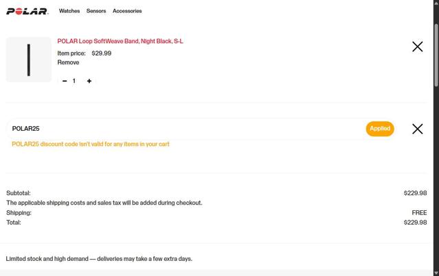 Polar checkout page showing Polar coupon code box | Screenshot taken by SimplyCodes community member on Sep 25, 2025
