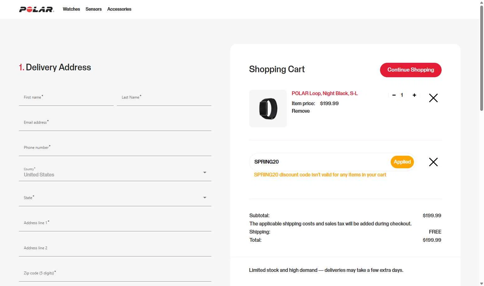Polar checkout page showing Polar coupon code box | Screenshot taken by SimplyCodes community member on Jan 10, 2026