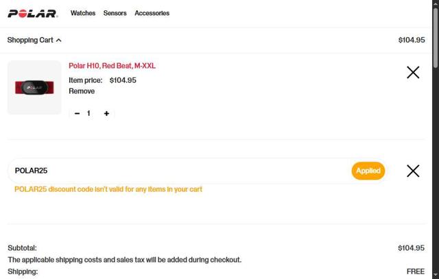 Polar checkout page showing Polar coupon code box | Screenshot taken by SimplyCodes community member on Sep 22, 2025
